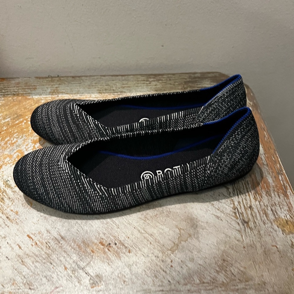 Rothy's Women's Flat Ballet Shoes Maritime Heather Granite Sz 10 Round Toe NWOB - Picture 3 of 8